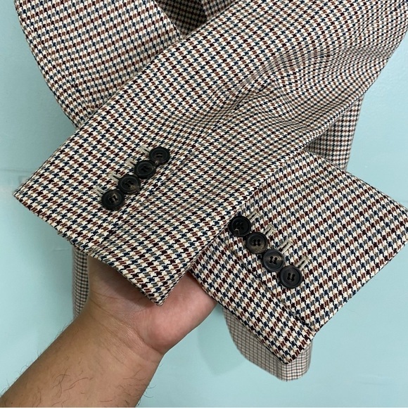 Theory Super Cinch Blazer Fremont Plaid 2 Button Sz 6 - Picture 3 of 6